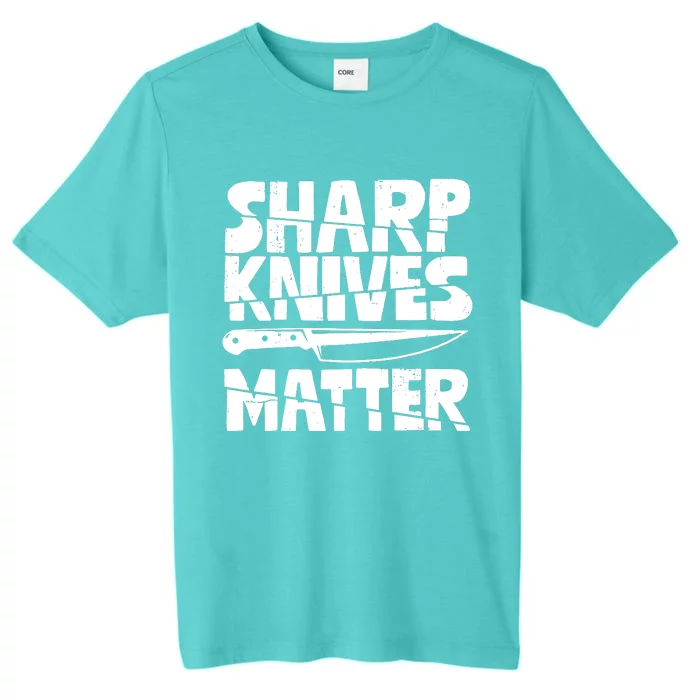 Chef Sharp Knives Matter Funny Cook Cooking Culinary Vintage ChromaSoft Performance T-Shirt