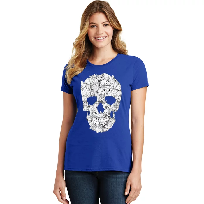 Cat Skull Kitty Skeleton Halloween Costume Idea Women's T-Shirt