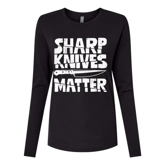 Chef Sharp Knives Matter Funny Cook Cooking Culinary Vintage Womens Cotton Relaxed Long Sleeve T-Shirt