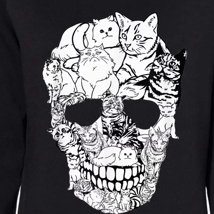 Cat Skull Kitty Skeleton Halloween Costume Skull Cat Womens California Wash Sweatshirt