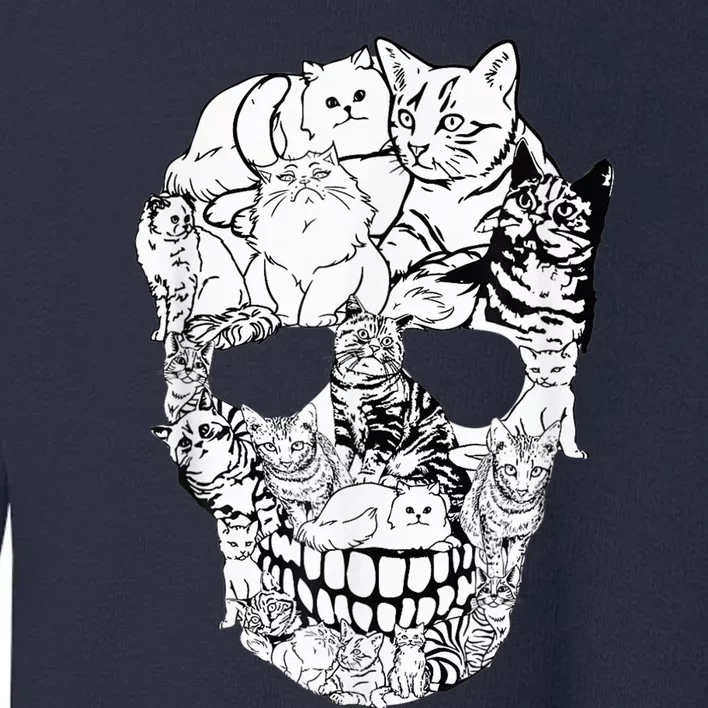 Cat Skull Kitty Skeleton Halloween Costume Skull Cat Toddler Sweatshirt