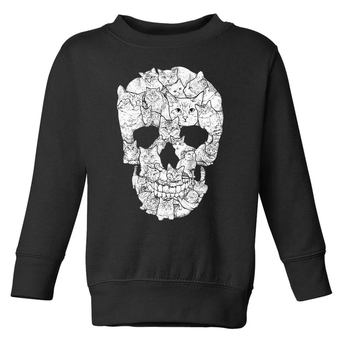 Cat Skull Kitty Skeleton Halloween Costume Idea Toddler Sweatshirt