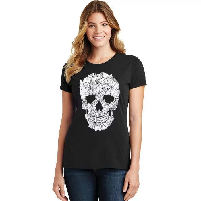 Cat Skull Kitty Skeleton Halloween Costume Idea Women's T-Shirt