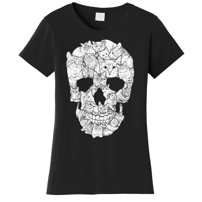 Cat Skull Kitty Skeleton Halloween Costume Idea Women's T-Shirt