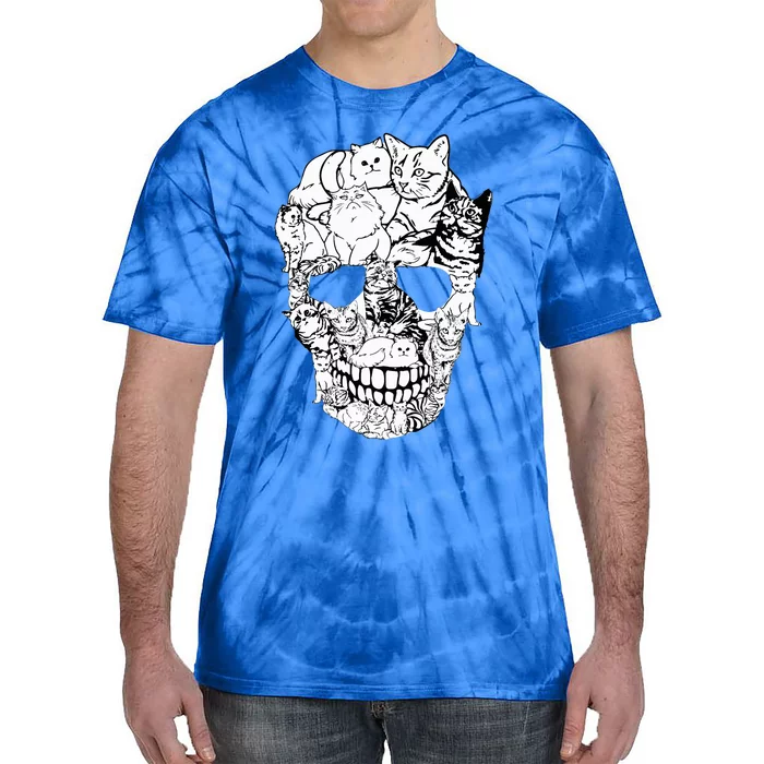 Cat Skull Kitty Skeleton Halloween Tie-Dye T-Shirt