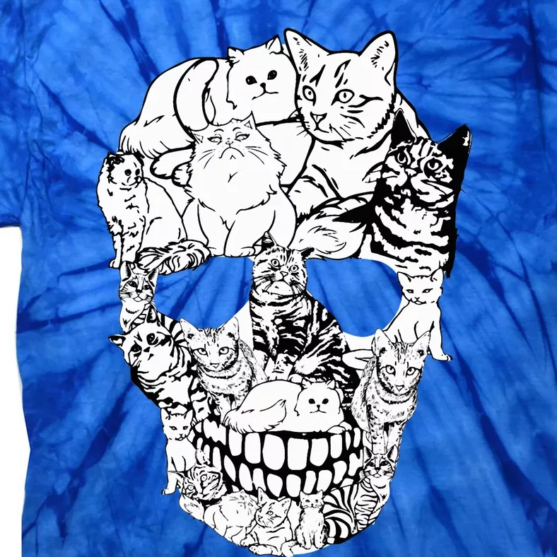 Cat Skull Kitty Skeleton Halloween Tie-Dye T-Shirt