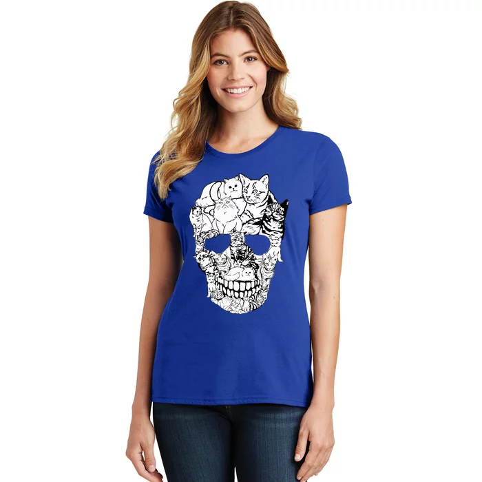 Cat Skull Kitty Skeleton Halloween Women's T-Shirt