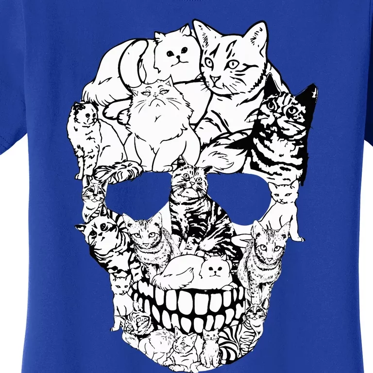 Cat Skull Kitty Skeleton Halloween Women's T-Shirt