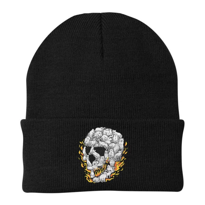 Cat Skull Kitty Skeleton Halloween Costume Skull Cat Knit Cap Winter Beanie