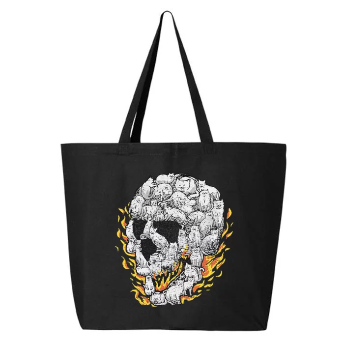 Cat Skull Kitty Skeleton Halloween Costume Skull Cat 25L Jumbo Tote