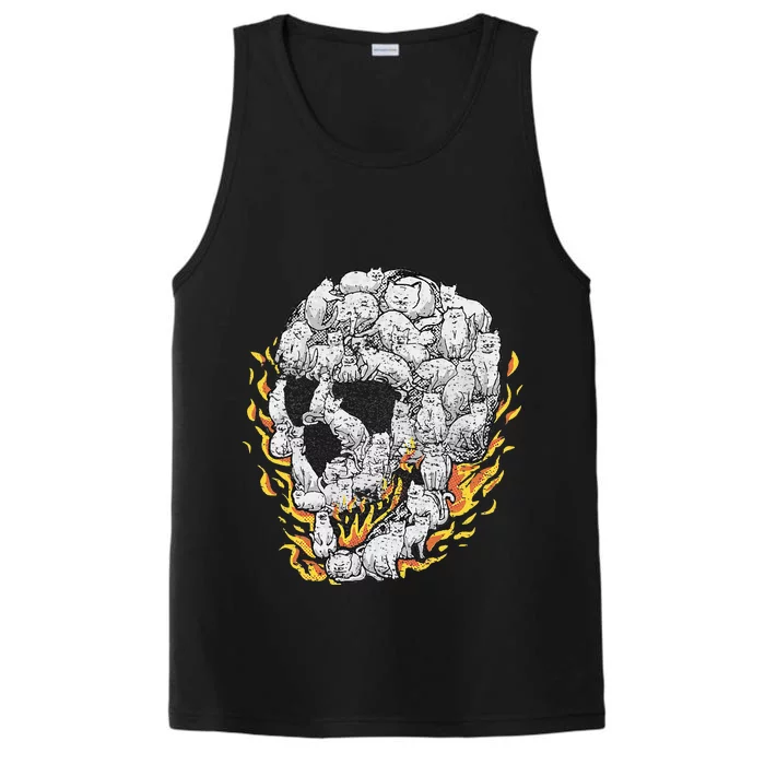 Cat Skull Kitty Skeleton Halloween Costume Skull Cat Performance Tank