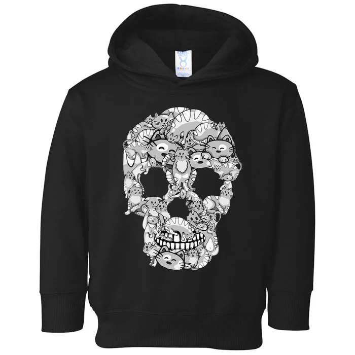 Cat Skull Kitty Skeleton Halloween Costume Cat Lover Toddler Hoodie