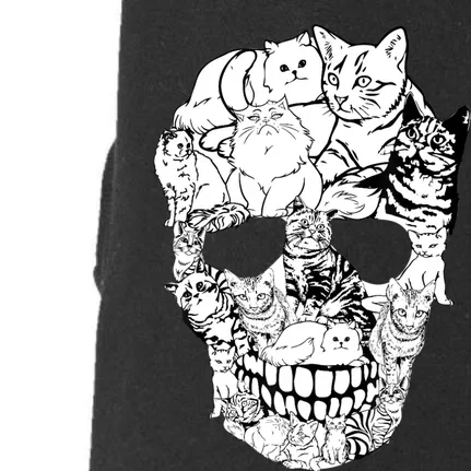 Cat Skull Kitty Skeleton Halloween Costume Skull Cat Doggie 3-End Fleece Hoodie