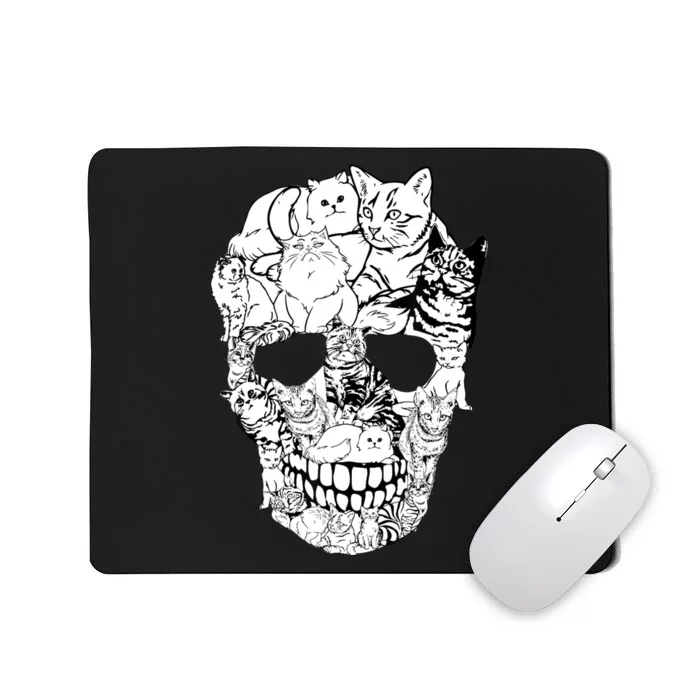 Cat Skull Kitty Skeleton Halloween Costume Skull Cat Mousepad