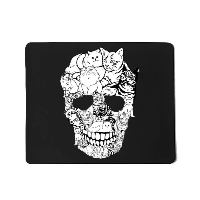 Cat Skull Kitty Skeleton Halloween Costume Skull Cat Mousepad