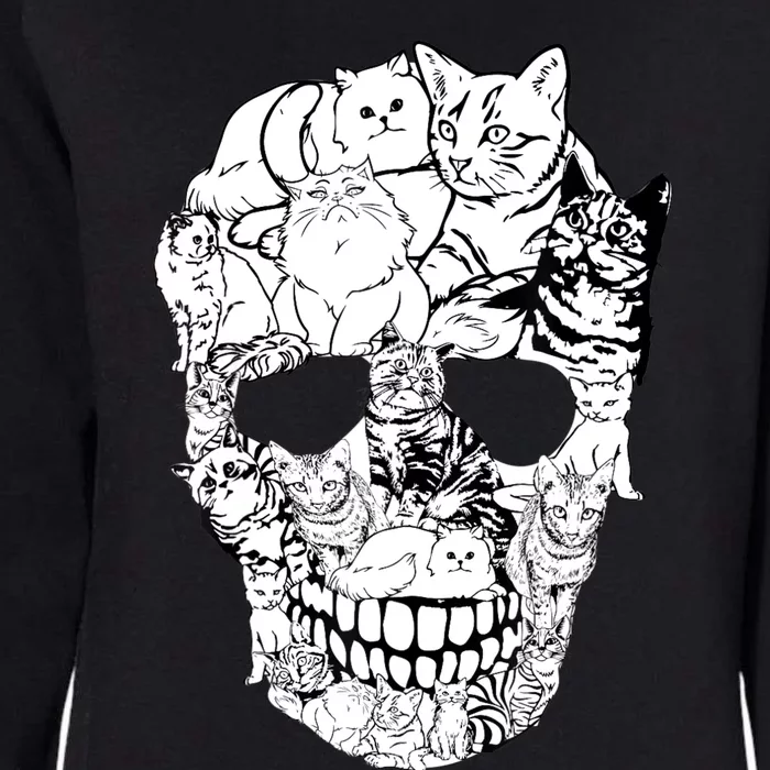 Cat Skull Kitty Skeleton Halloween Costume Skull Cat Womens California Wash Sweatshirt