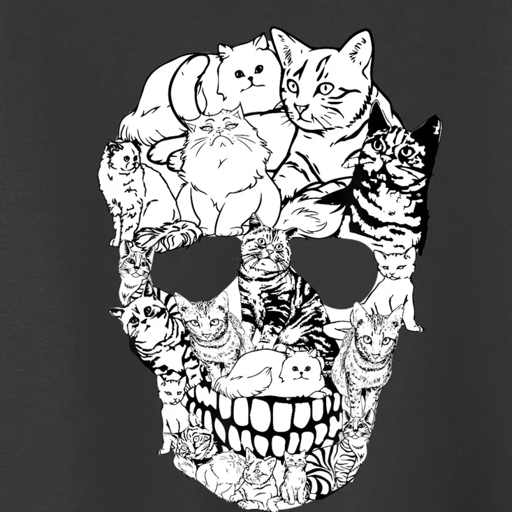 Cat Skull Kitty Skeleton Halloween Costume Skull Cat Toddler T-Shirt