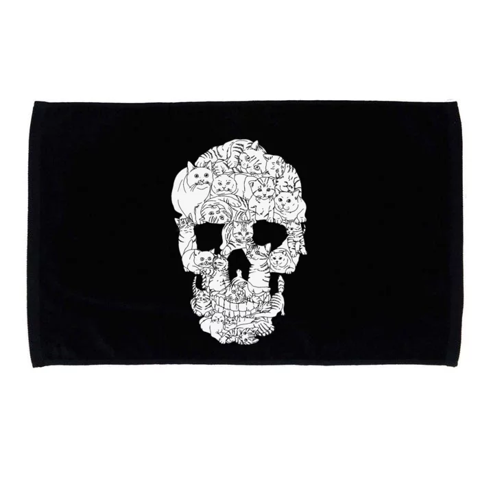 Cat Skull Kitty Skeleton Halloween Goth Punk Emo Gift Microfiber Hand Towel