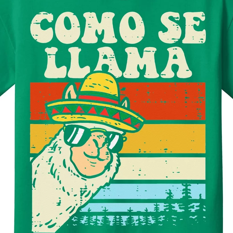 Como Se Llama Funny Cinco De Mayo Mexican Alpaca Animal Kids T-Shirt