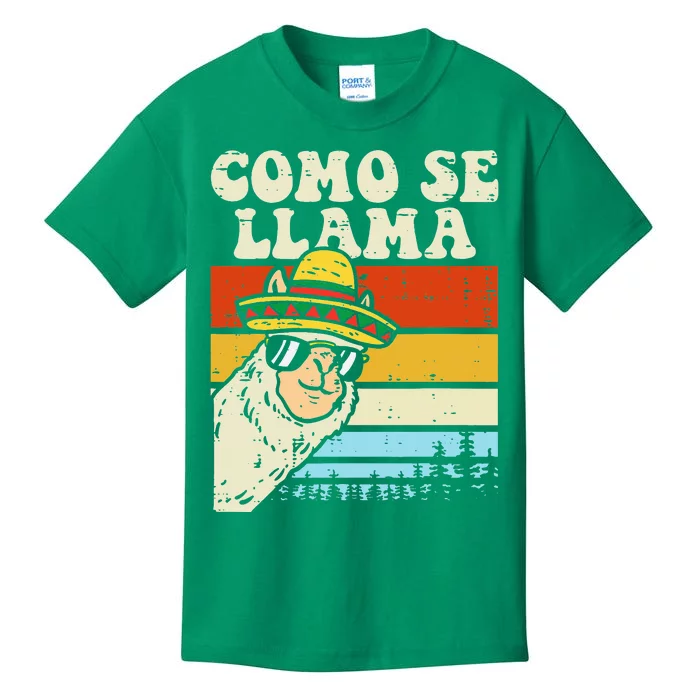 Como Se Llama Funny Cinco De Mayo Mexican Alpaca Animal Kids T-Shirt