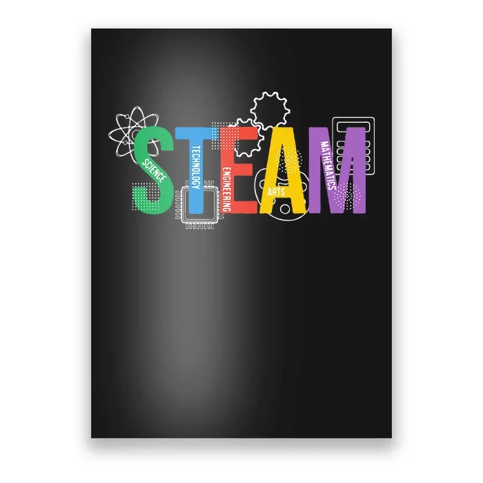 Colorful Steam Letters For Steam Program Teacher And Student Poster