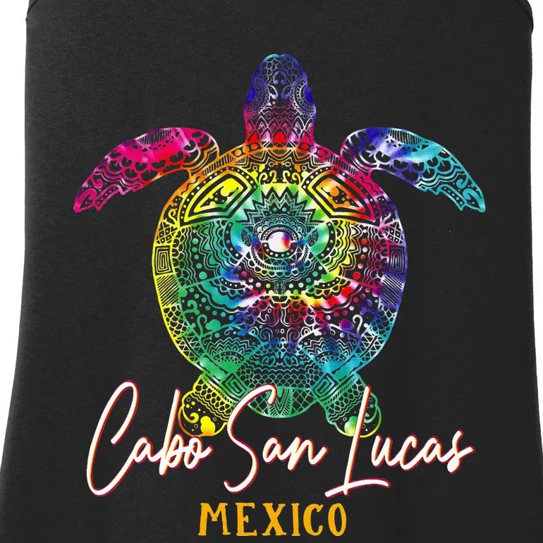 Cabo San Lucas Tie Dye Sea Turtle Matching Family Vacation Ladies Essential Tank