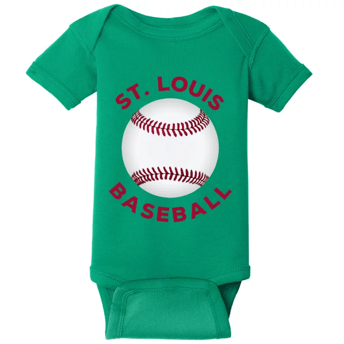 Classic St. Louis Missouri Baseball Fan Baby Bodysuit