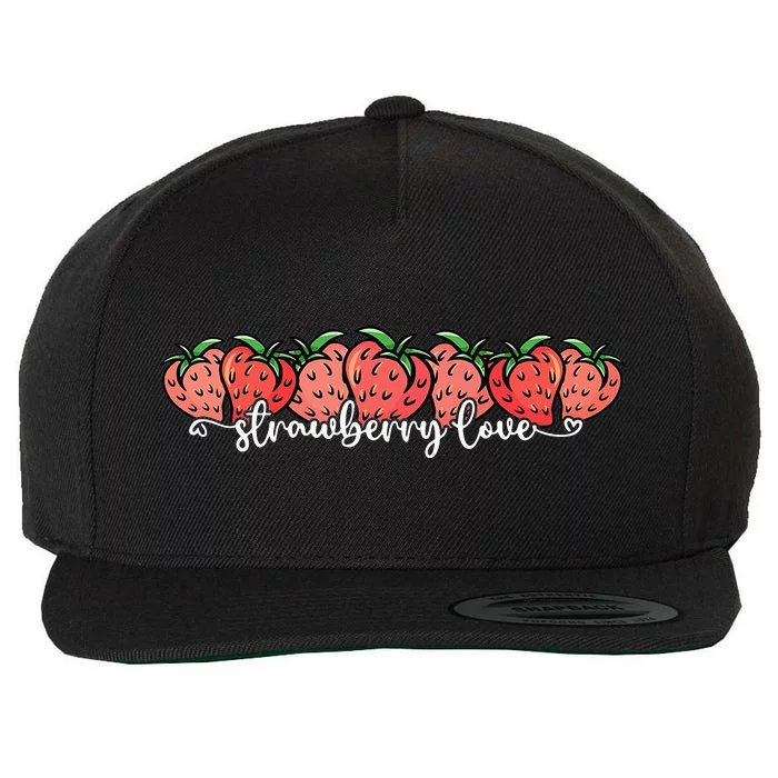 Cute Strawberry Love Lovers Fruit Berry Farmer Strawberries Wool Snapback Cap