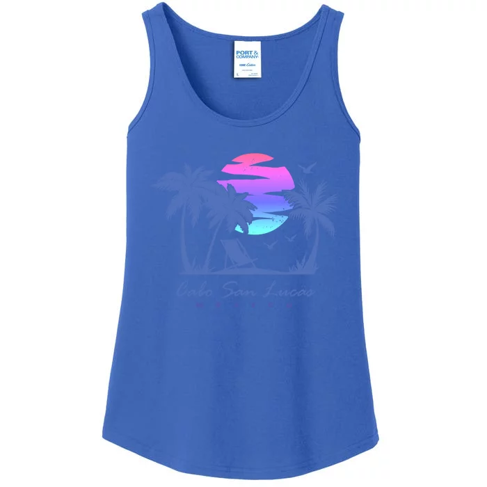 Cabo San Lucas Mexico Beach Vacation Retro Vintage Sunset Gift Ladies Essential Tank