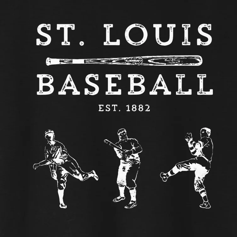 Classic St Louis Missouri Baseball Fan Retro Women's Crop Top Tee