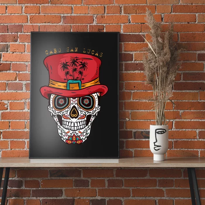 Cabo San Lucas Sugar Skull & Hat Souvenir Poster