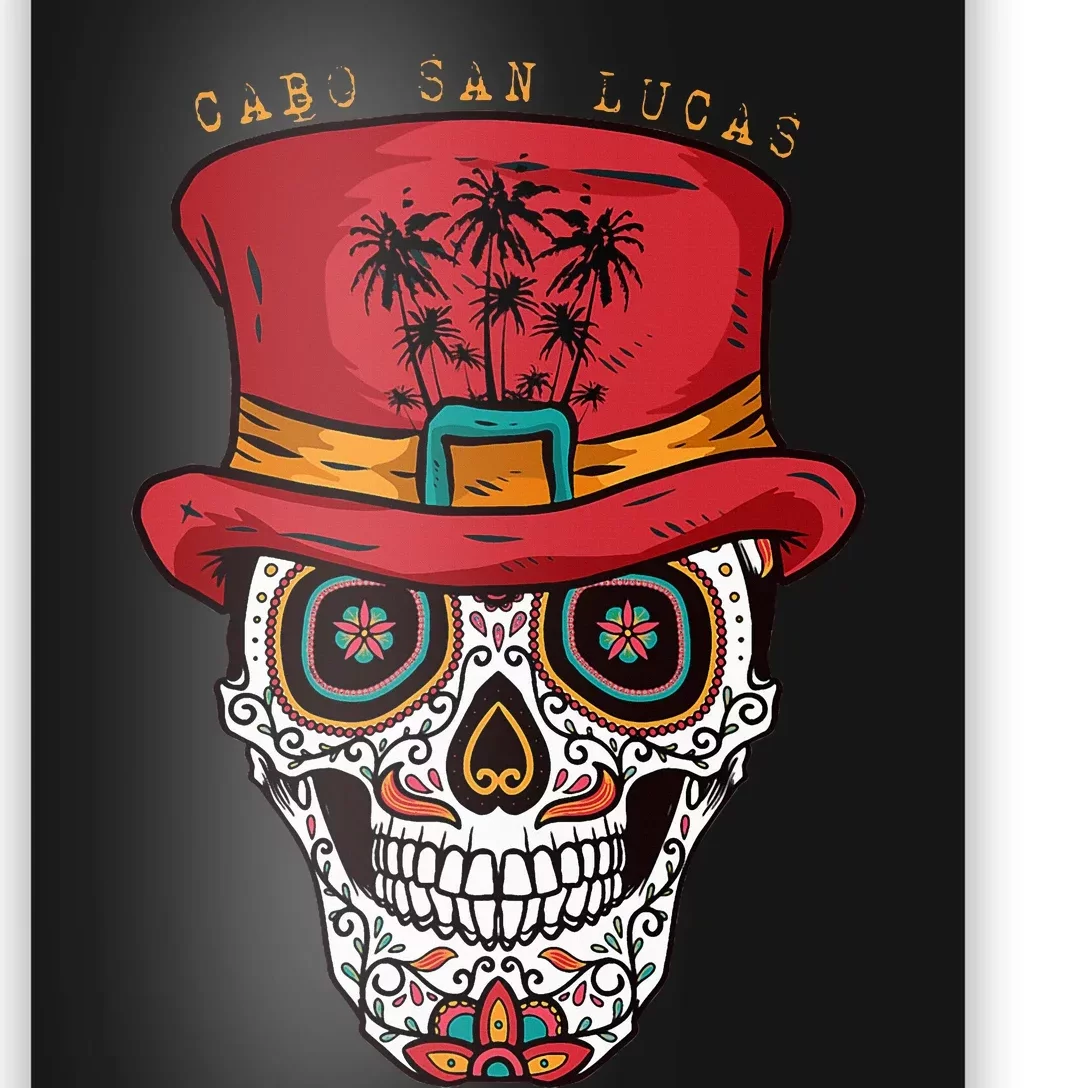 Cabo San Lucas Sugar Skull & Hat Souvenir Poster