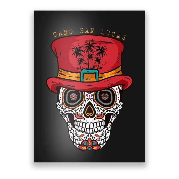 Cabo San Lucas Sugar Skull & Hat Souvenir Poster