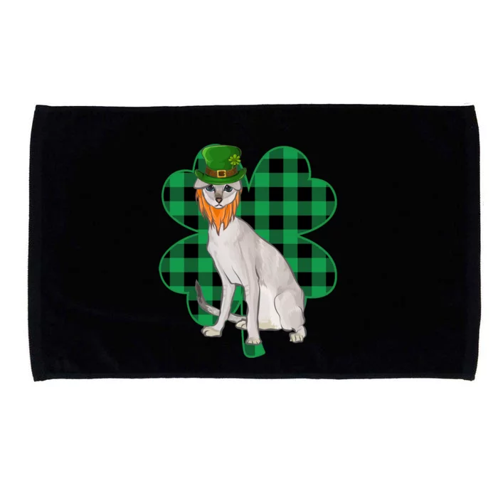 Colorpoint Shorthair Leprechaun St Patricks Day Lucky Clover Gift Microfiber Hand Towel