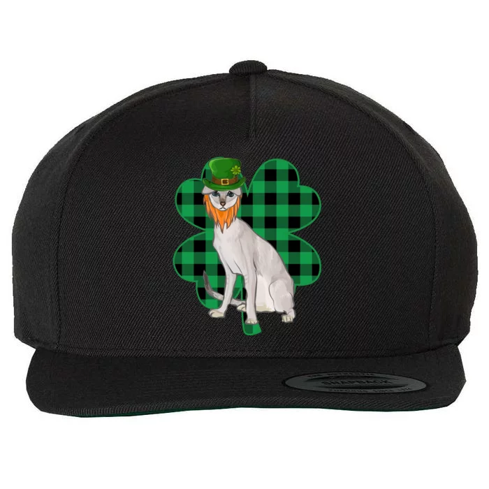 Colorpoint Shorthair Leprechaun St Patricks Day Lucky Clover Gift Wool Snapback Cap