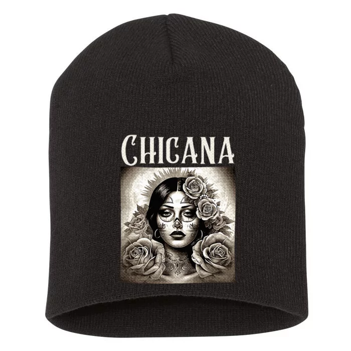 Chicana Style Lowrider Clothes Women Mexican American Latina Short Acrylic Beanie