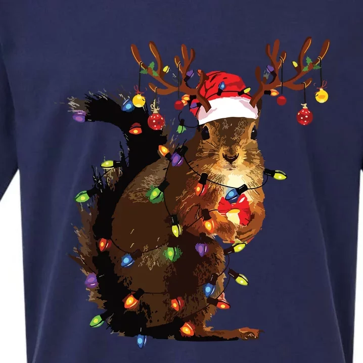 Christmas Squirrel Lights Sueded Cloud Jersey T-Shirt