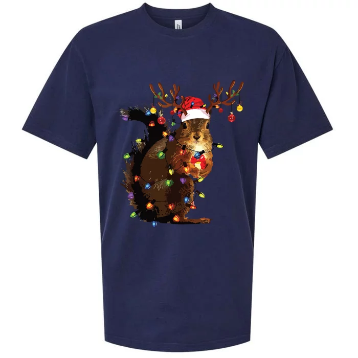 Christmas Squirrel Lights Sueded Cloud Jersey T-Shirt