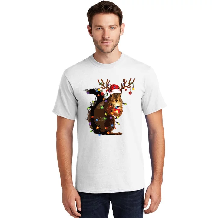 Christmas Squirrel Lights Tall T-Shirt