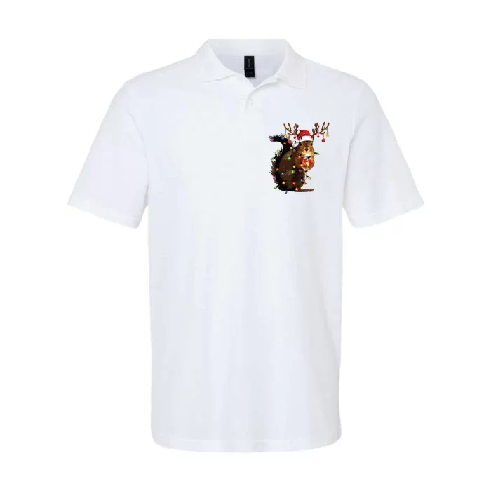 Christmas Squirrel Lights Softstyle Adult Sport Polo