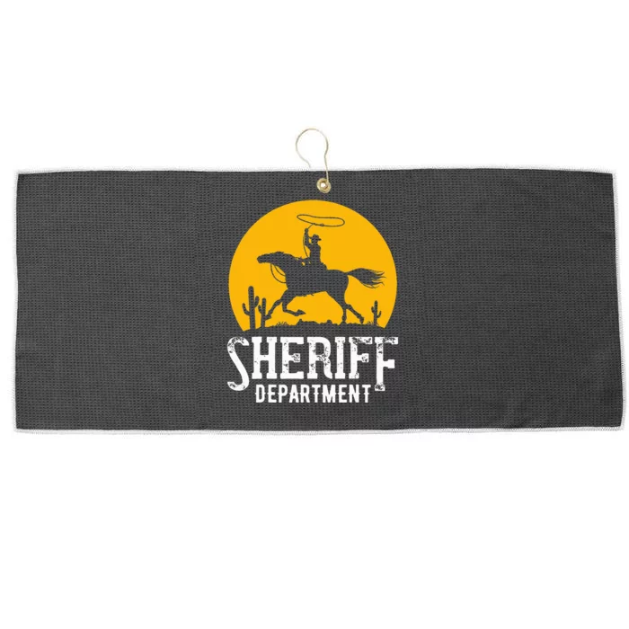 Cowboy Sheriff Lasso Sheriff Star Pistols Large Microfiber Waffle Golf Towel