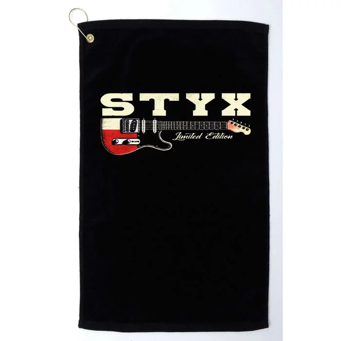 Classic Styxs Last Proud Name Personalized Outfits Guitars Platinum Collection Golf Towel