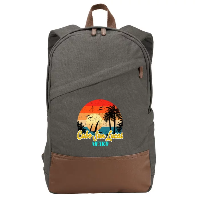 Cabo San Lucas Souvenirs Mexico Vacation Vacay Mode Gift Cotton Canvas Backpack