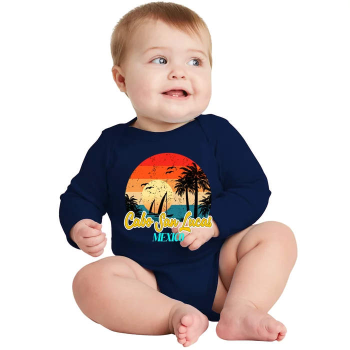 Cabo San Lucas Souvenirs Mexico Vacation Vacay Mode Gift Baby Long Sleeve Bodysuit