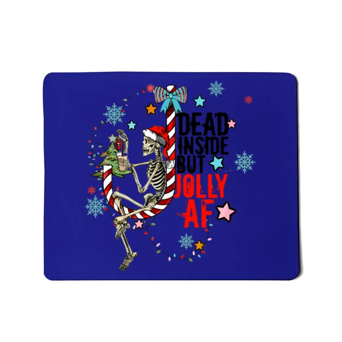 Christmas Skeleton Lights Dead Inside But Jolly Af Retro Gift Mousepad