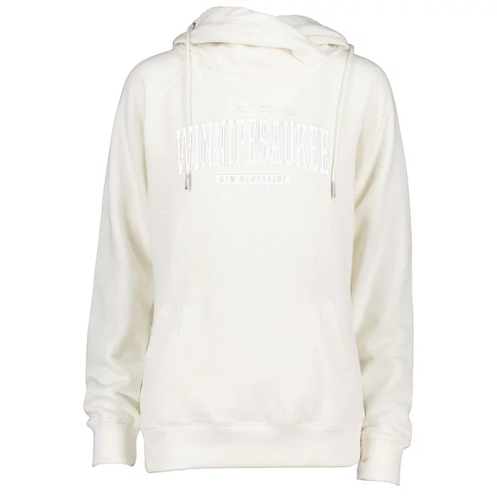 College Style Lake Winnipesaukee New Hampshire Souvenir Gift Womens Funnel Neck Pullover Hood