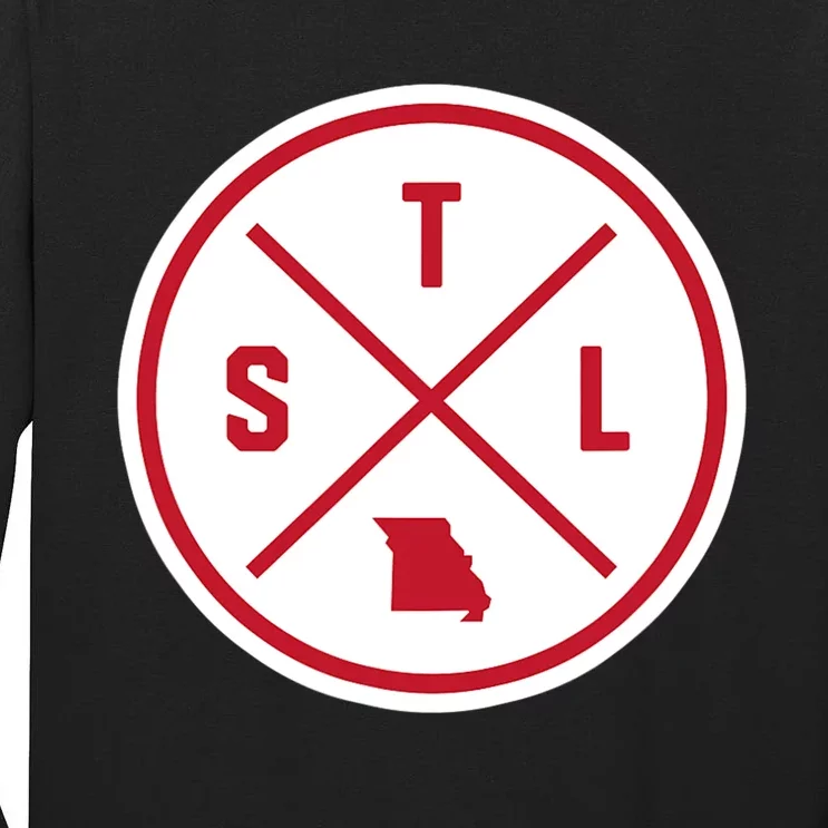 Classic St. Louis STL Circle Patch Red Design Tall Long Sleeve T-Shirt