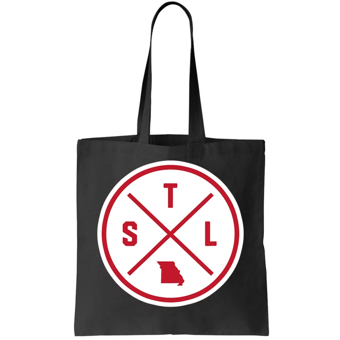 Classic St. Louis STL Circle Patch Red Design Tote Bag