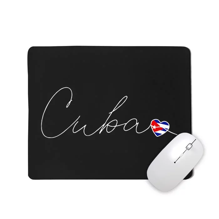 Cuba Simple Love Cuban Flag Heart On Cuba Mousepad