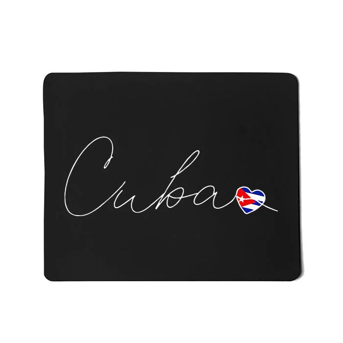 Cuba Simple Love Cuban Flag Heart On Cuba Mousepad